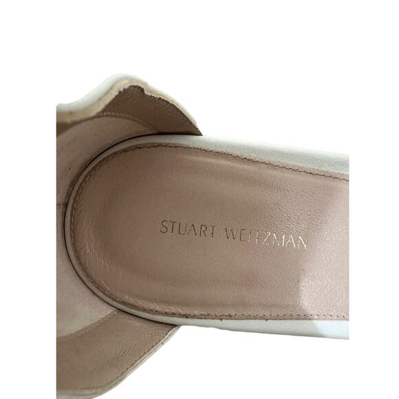 Stuart Weitzman white capri platform sandals size 10 - Picture 7 of 9